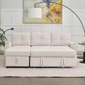 Divano angolare a L con letto estraibile e chaise longue reversibile, 4 posti