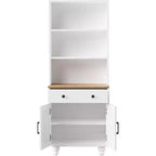 Mobile contenitore da fattoria bianco/nero, libreria a 5 ripiani con cassetto e gambe a zucca, monouso