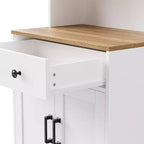 Mobile contenitore da fattoria bianco/nero, libreria a 5 ripiani con cassetto e gambe a zucca, monouso