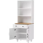 Mobile contenitore da fattoria bianco/nero, libreria a 5 ripiani con cassetto e gambe a zucca, monouso