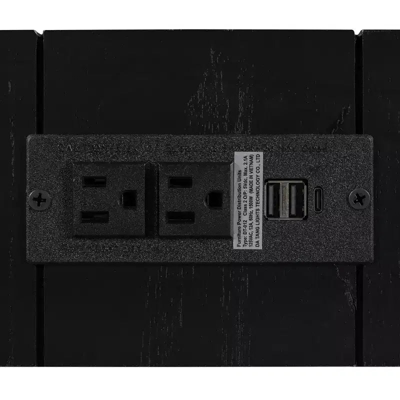 Tavolo consolle da 47" con cassetto e porte USB – Nero / Espresso / Naturale, 1 pezzo