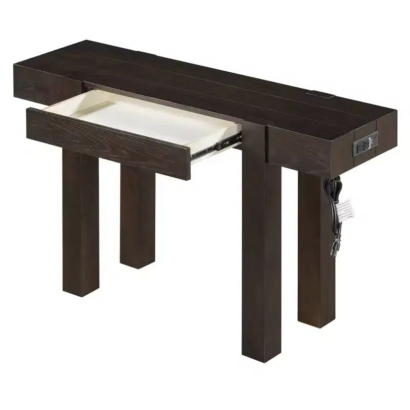 Tavolo consolle da 47" con cassetto e porte USB – Nero / Espresso / Naturale, 1 pezzo