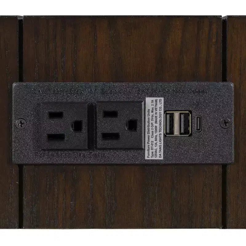 Tavolo consolle da 47" con cassetto e porte USB – Nero / Espresso / Naturale, 1 pezzo