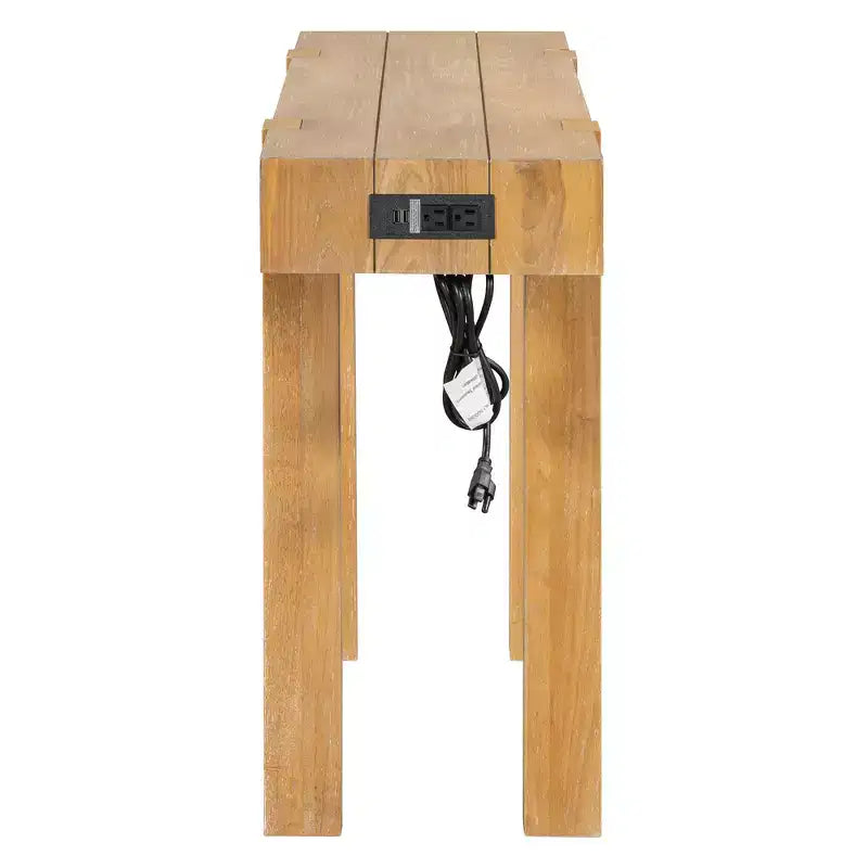 Tavolo consolle da 47" con cassetto e porte USB – Nero / Espresso / Naturale, 1 pezzo