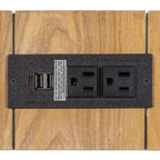 Tavolo consolle da 47" con cassetto e porte USB – Nero / Espresso / Naturale, 1 pezzo
