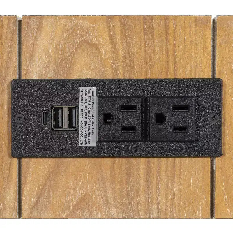 Tavolo consolle da 47" con cassetto e porte USB – Nero / Espresso / Naturale, 1 pezzo