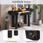 Tavolo consolle da 47" con cassetto e porte USB – Nero / Espresso / Naturale, 1 pezzo