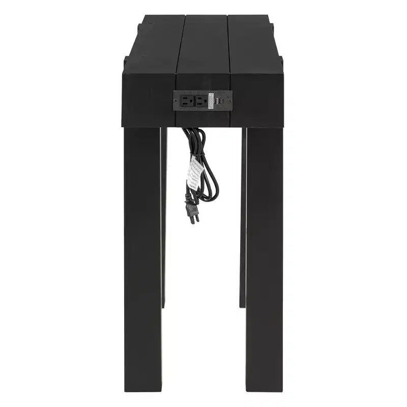 Tavolo consolle da 47" con cassetto e porte USB – Nero / Espresso / Naturale, 1 pezzo