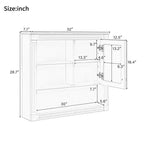 Pensile a Specchio 32" con 5 Ripiani e 1 Anta – Nero / Bianco
