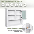 Pensile a Specchio 32" con 5 Ripiani e 1 Anta – Nero / Bianco