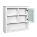 Pensile a Specchio 32" con 5 Ripiani e 1 Anta – Nero / Bianco