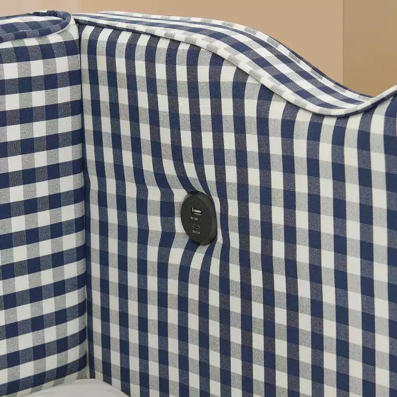Divano letto singolo imbottito nero / ciano / verde con letto estraibile e testiera ondulata – Per 1-2 persone