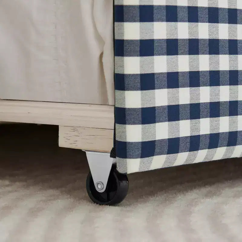Divano letto singolo imbottito nero / ciano / verde con letto estraibile e testiera ondulata – Per 1-2 persone