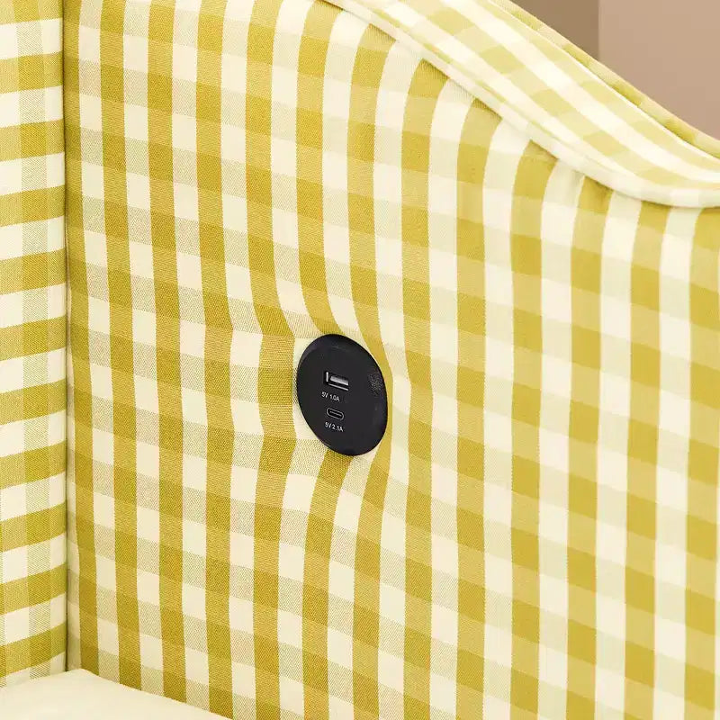 Divano letto singolo imbottito nero / ciano / verde con letto estraibile e testiera ondulata – Per 1-2 persone