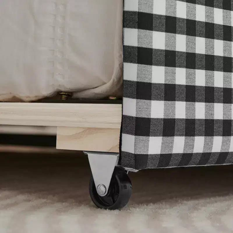 Divano letto singolo imbottito nero / ciano / verde con letto estraibile e testiera ondulata – Per 1-2 persone