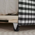 Divano letto singolo imbottito nero / ciano / verde con letto estraibile e testiera ondulata – Per 1-2 persone