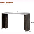 Tavolo da bar a 55" altezza bancone – Grigio/Marrone, Piano in finto marmo, 4 posti