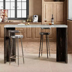 Tavolo da bar a 55" altezza bancone – Grigio/Marrone, Piano in finto marmo, 4 posti
