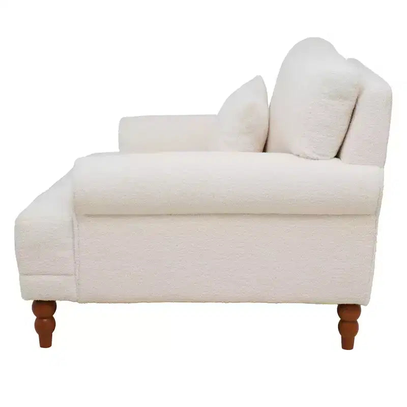 Poltrona ampia beige/verde/bianca con braccioli rotondi e cuscino lombare – 1 posto