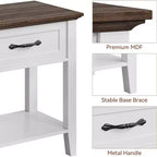 Comodino industriale grigio/bianco con cassetto e ripiano, 1 pezzo/2 pezzi