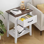 Comodino industriale grigio/bianco con cassetto e ripiano, 1 pezzo/2 pezzi