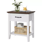 Comodino industriale grigio/bianco con cassetto e ripiano, 1 pezzo/2 pezzi