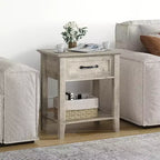 Comodino industriale grigio/bianco con cassetto e ripiano, 1 pezzo/2 pezzi