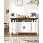 Madia/Credenza marrone a 4 ante, montaggio da 1 persona – 140 cm