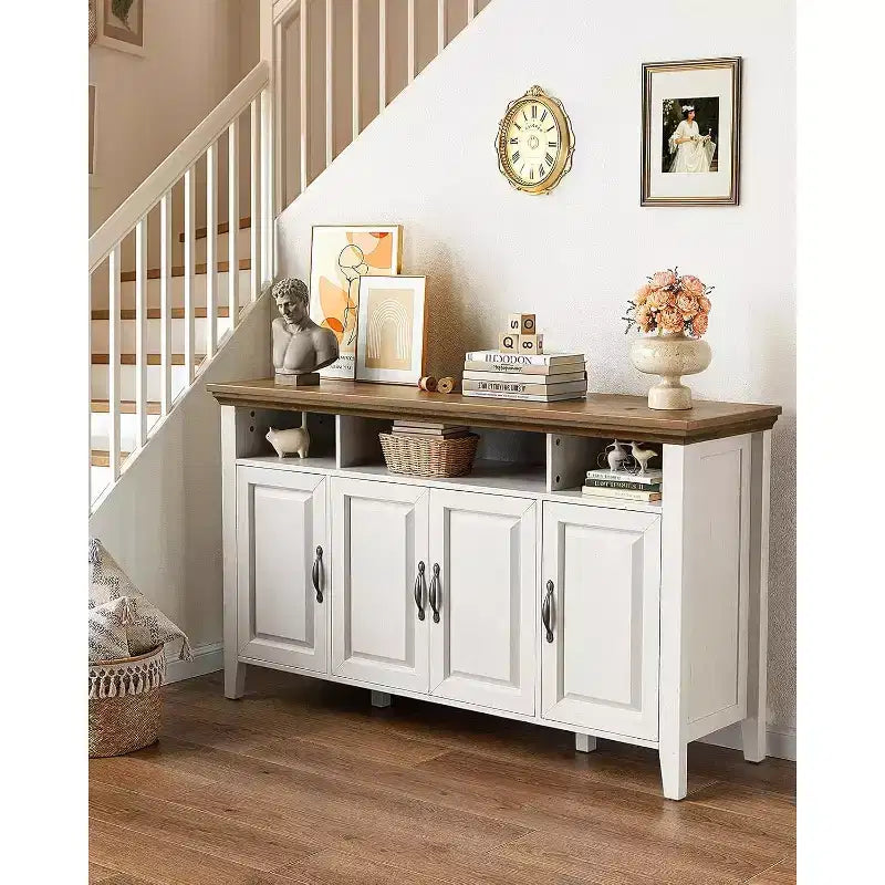 Madia/Credenza marrone a 4 ante, montaggio da 1 persona – 140 cm