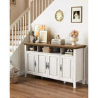 Madia/Credenza marrone a 4 ante, montaggio da 1 persona – 140 cm