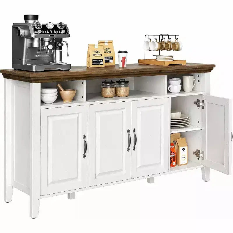 Madia/Credenza marrone a 4 ante, montaggio da 1 persona – 140 cm