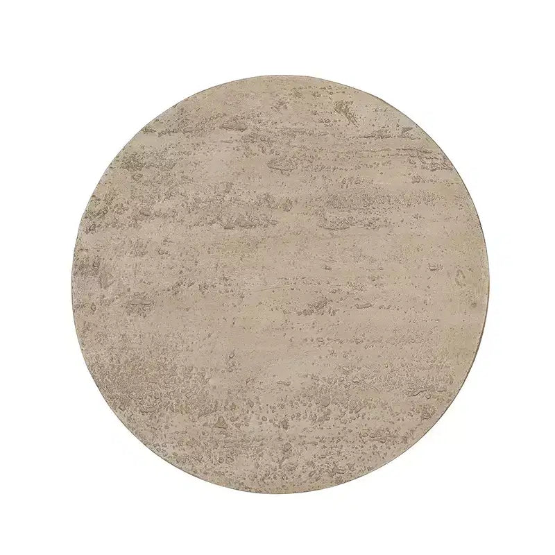 Tavolino esagonale beige e marrone, ferro e legno, montaggio 1 persona