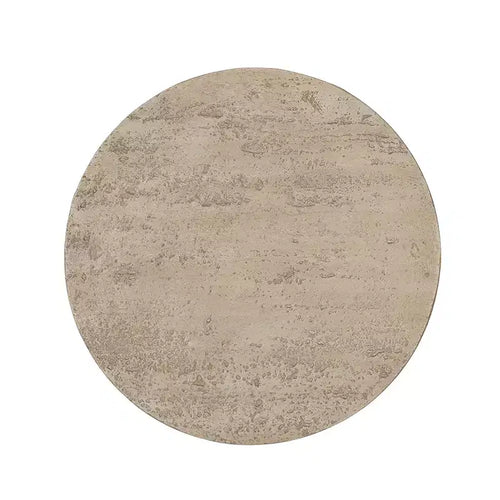 Tavolino esagonale beige e marrone, ferro e legno, montaggio 1 persona