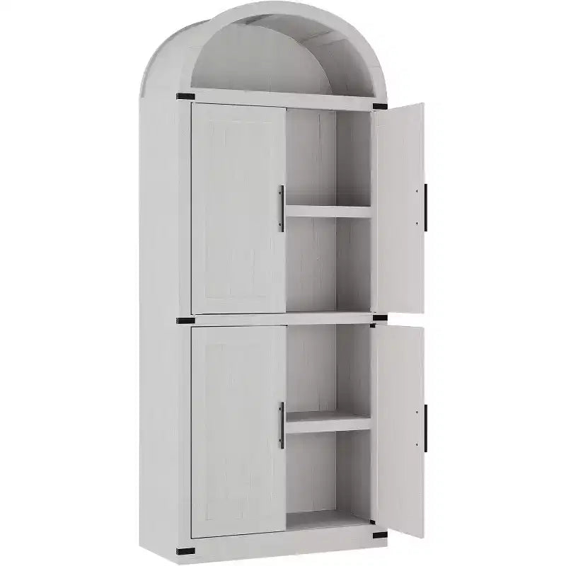 Marrone/Naturale/Nero/Bianco, Anta in Vetro, Libreria ad Arco a 6 Ripiani, Montaggio da 1 Persona