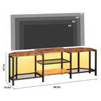 Mobile TV LED Marrone/Grigio con Prese di Corrente, Ripiani Aperti, Adatto fino a 75"