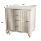 Comodini Scanalati Beige / Naturale / Noce Set da 2 con Cassetti Contenitori