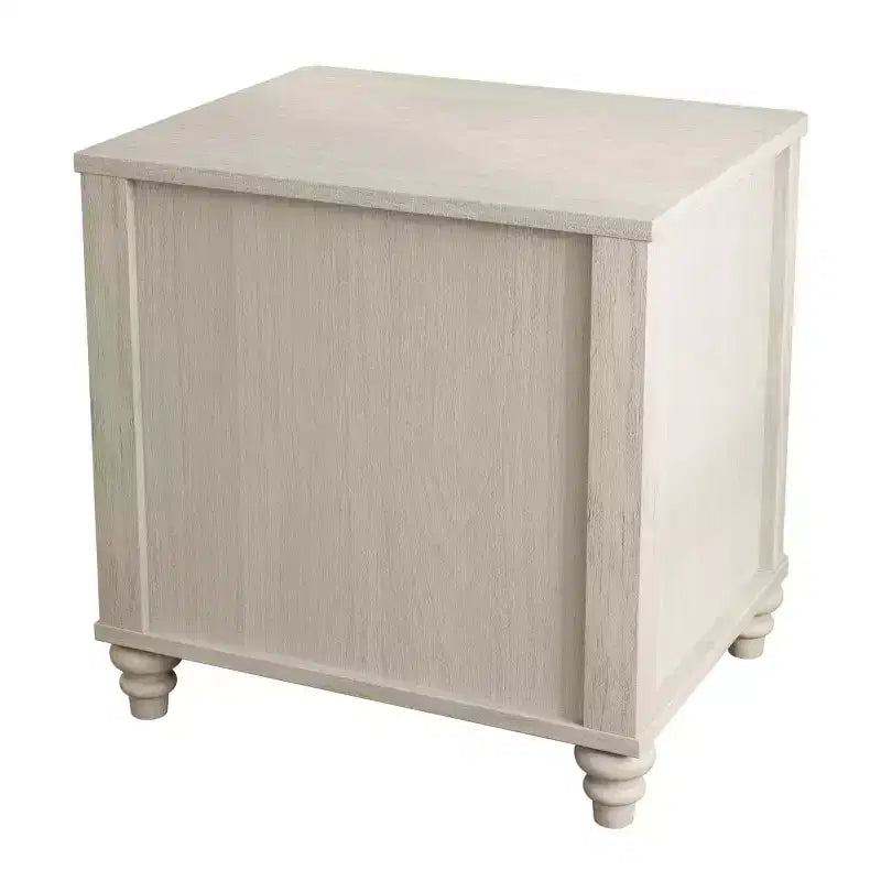 Comodini Scanalati Beige / Naturale / Noce Set da 2 con Cassetti Contenitori