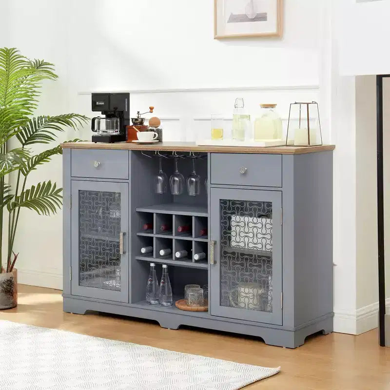 Mobile buffet marrone moderno, 2 ante 2 cassetti, Armadietto per 1 persona