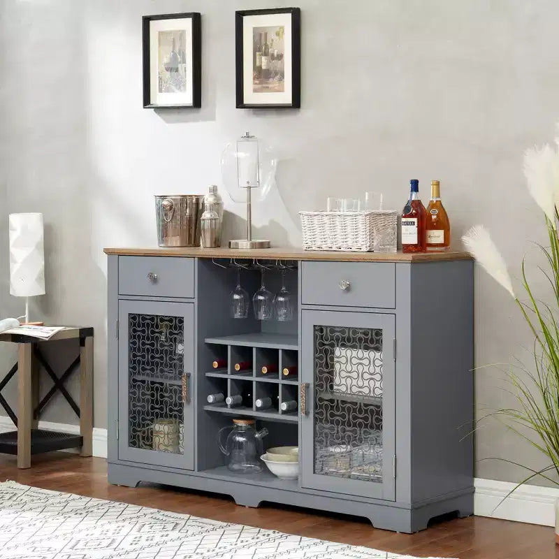 Mobile buffet marrone moderno, 2 ante 2 cassetti, Armadietto per 1 persona