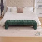 Panca Pouf Tufted – Imbottita, Seduta Singola (Nero / Verde / Bianco)