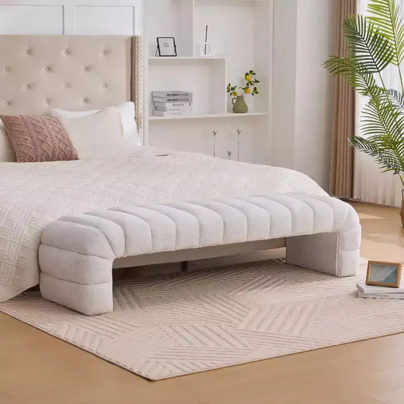 Panca Pouf Tufted – Imbottita, Seduta Singola (Nero / Verde / Bianco)