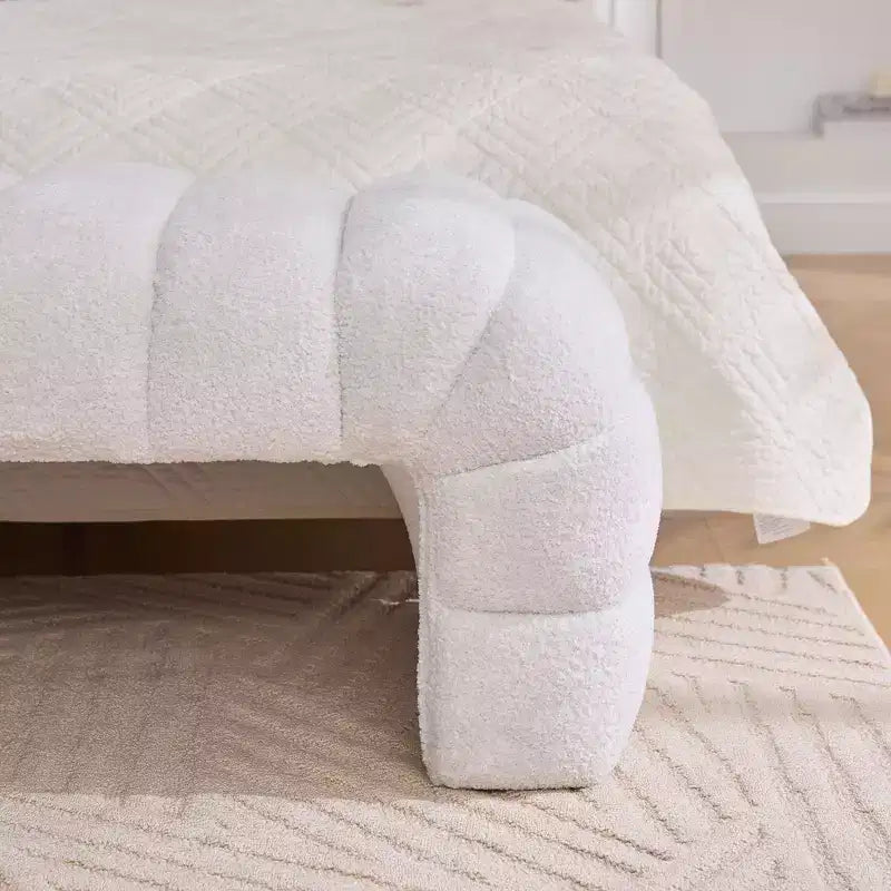 Panca Pouf Tufted – Imbottita, Seduta Singola (Nero / Verde / Bianco)