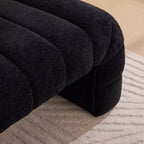 Panca Pouf Tufted – Imbottita, Seduta Singola (Nero / Verde / Bianco)