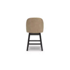 Sgabelli da bar girevoli marroni in similpelle ad altezza bancone, set da 2