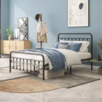 MAYEERTY Full Size Metal Platform Bed Frame with Sturdy Slat Support & Under-Bed Storage for Bedroom