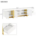 Mobile porta TV moderno bianco/nero con armadietti e cassetti, adatto per TV fino a 80".