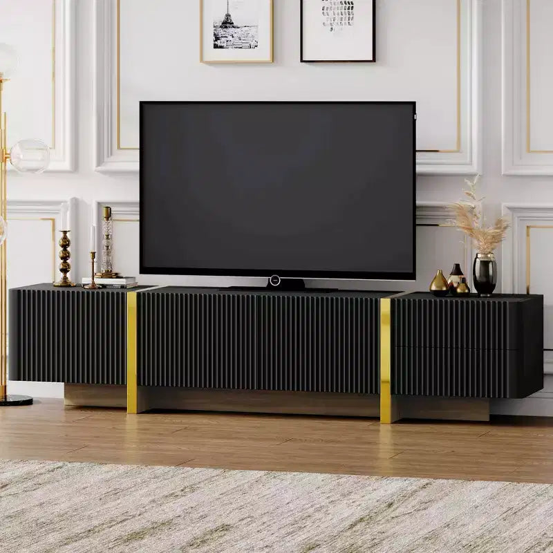TUYOHW Modern TV Stand for TVs up to 80 Inches,Entertainment Center with Storage Cabinets and Drawers