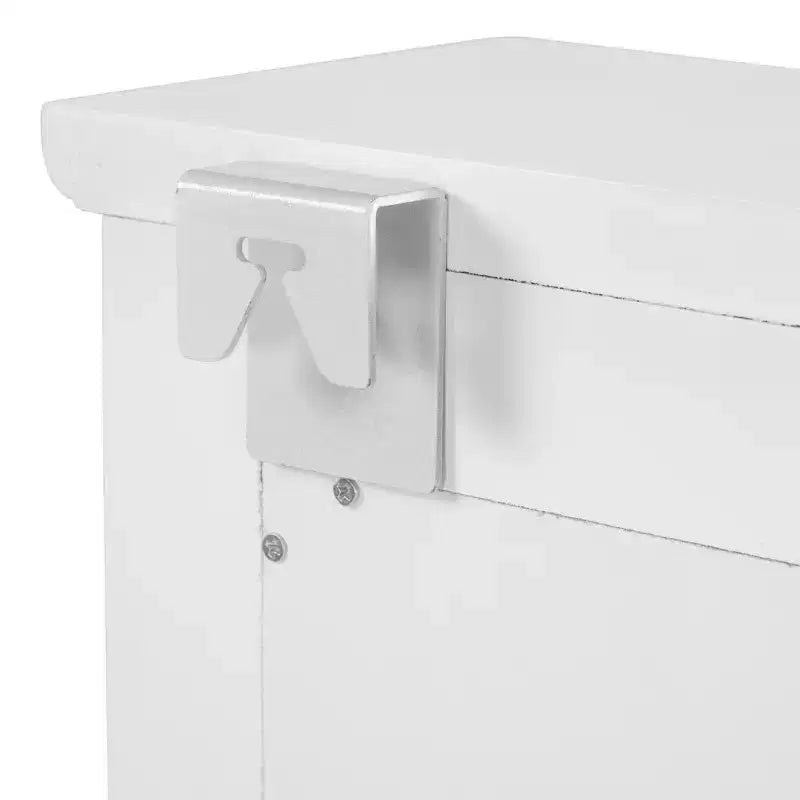 Mobile lavabo da parete bianco con specchio, cassetti e vani portaoggetti - 1 Persona