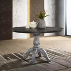 GDFStudio Iris Farmhouse 47 Round Pedestal Wood Dining Table