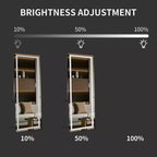 Specchio Moderno a Figura Intera con LED Nero, Montaggio a Parete e Autoportante, 2/3 Luci